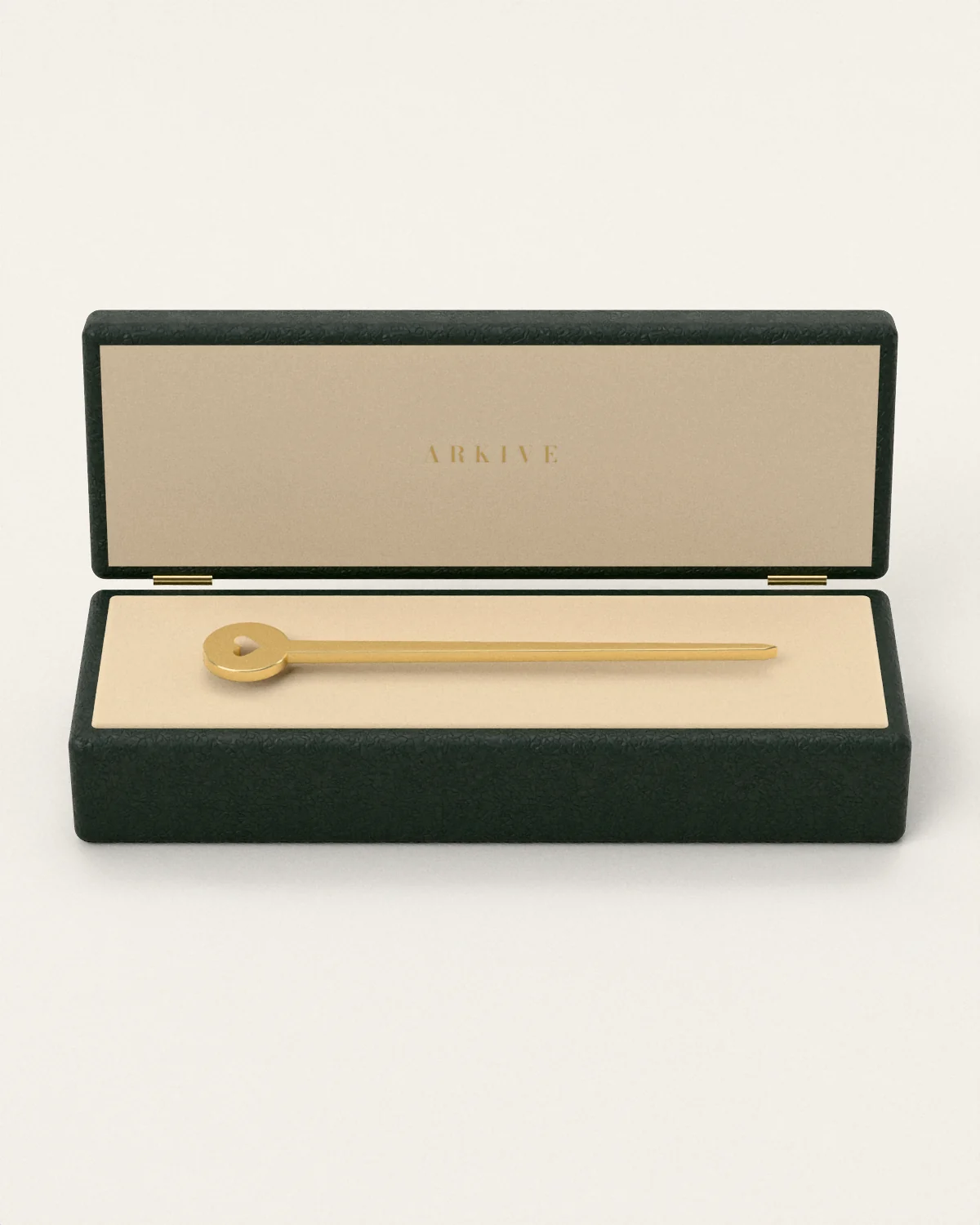 Brass hair stick in the Arkive case